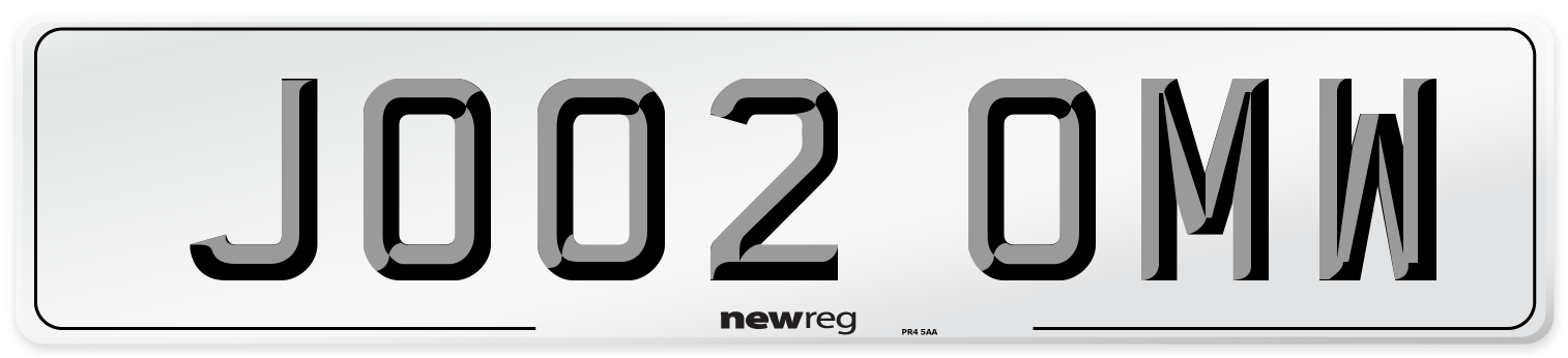 JO02 OMW Number Plate from New Reg